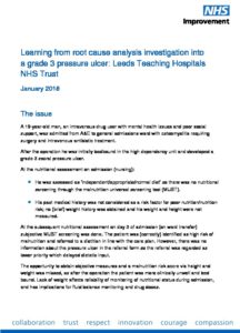 Learning from root cause analysis investigation into a grade 3 pressure ulcer: Leeds Teaching Hospitals NHS Trust