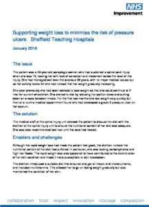Supporting weight loss to minimise the risk of pressure ulcers: Sheffield Teaching Hospitals