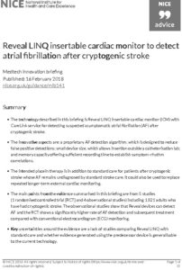 Reveal LINQ insertable cardiac monitor to detect atrial fibrillation after cryptogenic stroke: Medtech innovation briefing [MIB141