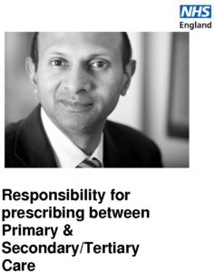 Responsibility for prescribing between primary and secondary/tertiary care 