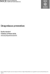Drug misuse prevention: Quality standard [QS165]