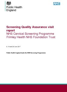 Screening Quality Assurance visit report: NHS Cervical Screening Programme Frimley Health NHS Foundation Trust