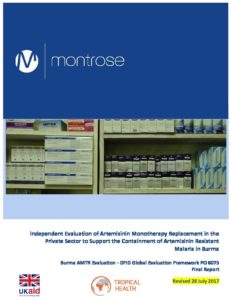 Independent Evaluation of Artemisinin Monotherapy Replacement in the Private Sector to Support the Containment of Artemisinin Resistant Malaria in Burma