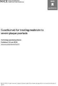 Guselkumab for treating moderate to severe plaque psoriasis: Technology appraisal guidance [TA521]