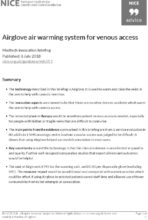 Airglove air warming system for venous access: Medtech innovation briefing [MIB151]