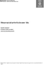 Rheumatoid arthritis in over 16s: Quality standard [QS33]