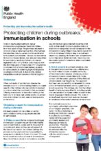 Protecting children during an outbreak: immunisation in schools