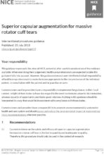 Superior capsular augmentation for massive rotator cuff tears: Interventional procedures guidance [IPG619]