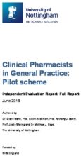 Clinical Pharmacists in General Practice: Pilot scheme: Independent Evaluation Report: Full Report
