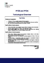 Perfluorooctane sulfonate (PFOS) and Perfluorooctanoic acid (PFOA): Toxicological Overview