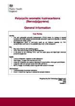Polycyclic aromatic hydrocarbons (Benzo[a]pyrene): General Information