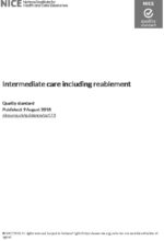 Intermediate care including reablement: Quality standard [QS173]