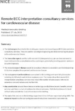 Remote ECG interpretation consultancy services for cardiovascular disease: Medtech innovation briefing [MIB152]