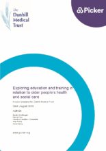 Exploring education and training in relation to older people’s health and social care: A report prepared for Dunhill Medical Trust