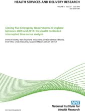 Closing five Emergency Departments in England between 2009 and 2011: the closED controlled interrupted time-series analysis