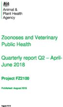 Zoonoses and Veterinary Public Health Quarterly report: Q2 April June 2018: Project FZ2100