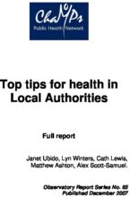 Top Tips for Health in Local Authorities: (Observatory Report Series Number 65)