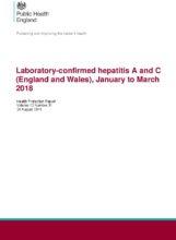 Laboratory-confirmed hepatitis A and C (England and Wales), January to March 2018: Health Protection Report Volume 12 Number 31
