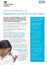 Hepatitis B vaccine for at risk infants