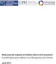 Reducing the impacts of welfare reform and recession: A guide based upon evidence from Merseyside and Cheshire