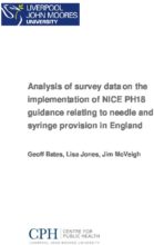 Analysis of Survey data on the implementation of NICE PH18 guidance relating to needle and syringe provision in England