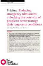Reducing emergency admissions: unlocking the potential of people to better manage their long-term conditions