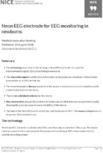 Neon EEG electrode for EEG monitoring in newborns: Medtech innovation briefing [MIB155]