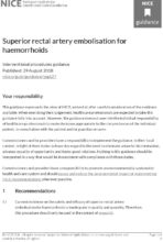 Superior rectal artery embolisation for haemorrhoids: Interventional procedures guidance [IPG627]