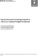 Pembrolizumab for treating relapsed or refractory classical Hodgkin lymphoma: Technology appraisal guidance [TA540]