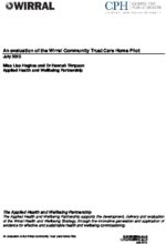 An evaluation of the Wirral Community Trust Care Home Pilot