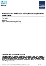 An Evaluation of an HIV Awareness Training Pilot in Nursing/Residential Homes in Wirral