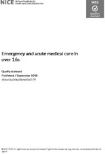 Emergency and acute medical care in over 16s: Quality standard [QS174]
