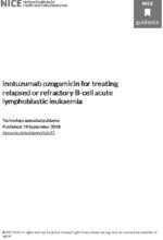 Inotuzumab ozogamicin for treating relapsed or refractory B-cell acute lymphoblastic leukaemia: Technology appraisal guidance [TA541]