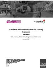 Lancashire: Brief Intervention Online Training Evaluation: Final Report