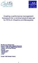 Creating a performance management framework for a minimal alcohol data set for PCTs in Cheshire and Merseyside