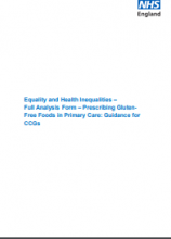 Equality and Health Inequalities: Full Analysis Form – Prescribing GlutenFree Foods in Primary Care: Guidance for CCGs
