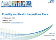 Equality and Health Inequalities Pack: NHS Claderdale CCG