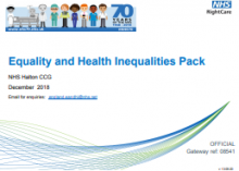 Equality and Health Inequalities Pack: NHS Halton CCG
