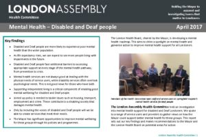 Mental Health – Disabled and Deaf people