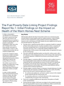 Findings Report No.1: initial findings on the impact on Health of the Warm Homes Nest Scheme
