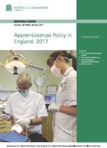 Apprenticeships policy in England: ( Briefing Paper SN03052)