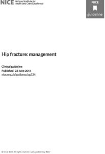 Hip fracture: management: Clinical guideline [CG124]