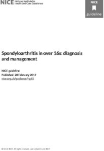 Spondyloarthritis in over 16s: diagnosis and management: NICE guideline [NG65] 