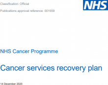 NHS Cancer Programme: Cancer services recovery plan