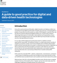 A guide to good practice for digital and data-driven health technologies [Updated 14th January 2021]