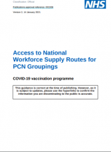 Access to National Workforce Supply Routes for PCN Groupings: COVID-19 vaccination programme