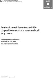 Pembrolizumab for untreated PD-L1-positive metastatic non-small-cell lung cancer: Technology appraisal guidance [TA447]