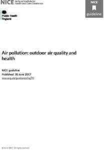 Air pollution: outdoor air quality and health: NICE guideline [NG70]